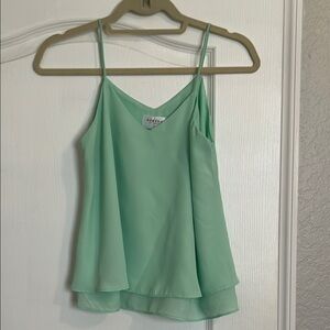 NYMPHE Green Asymmetrical Tiered Camisole Crop Top